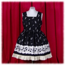 Jumper Skirt #41627 - Square Neck Bodice (BJ07-TR00) w/ Black Musical Note + Princess Skirt (SK04-TR02) w/ Black Musical Note