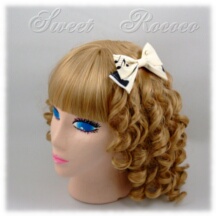 Accessory #41699 - Bow Hair Clips (HC01-TR00) w/ Cream White Piano Keyboard