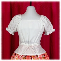 Blouse #4677 - Classic Afternoon Blouse (AB02-TR00) w/ White Cotton Poplin Solid