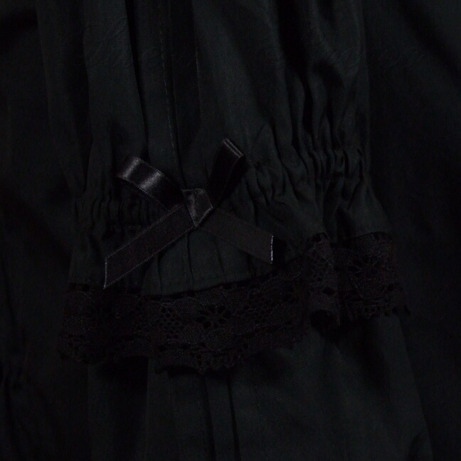 Black Frills and Florets Pintuck Blouse