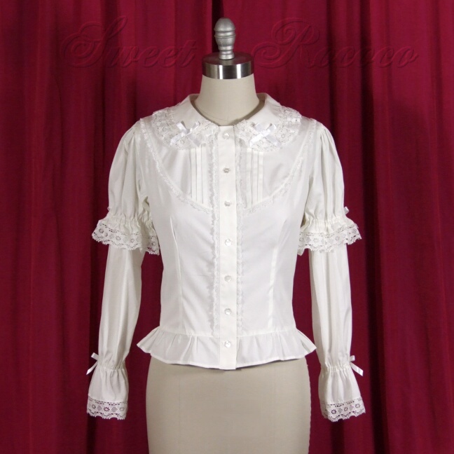 Off White Frills and Florets Pintuck Blouse