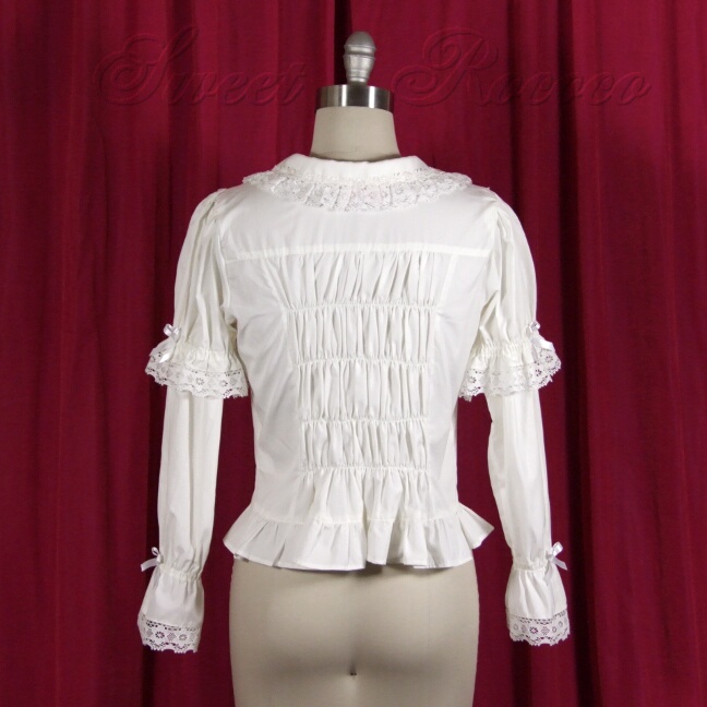 Off White Frills and Florets Pintuck Blouse