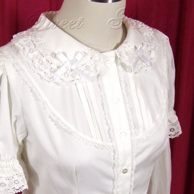 Off White Frills and Florets Pintuck Blouse