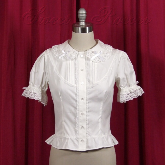 Off White Frills and Florets Pintuck Blouse