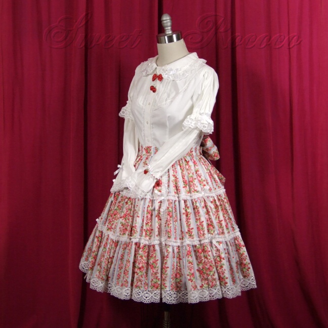 Off White Frills and Florets Pintuck Blouse