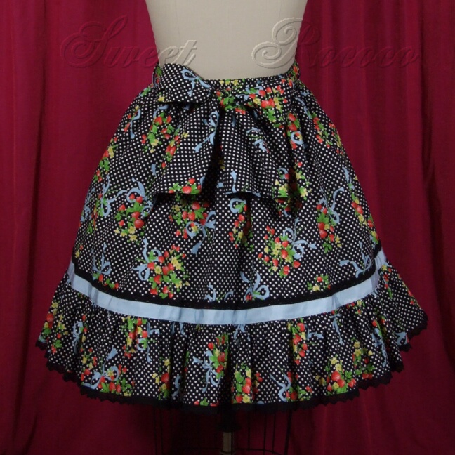 Black Strawberry Splendor Skirt
