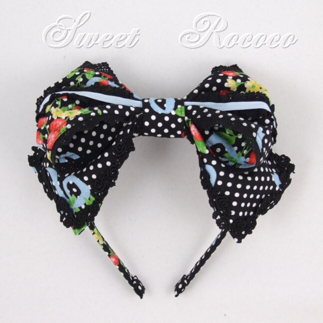 Black Strawberry Splendor Headband