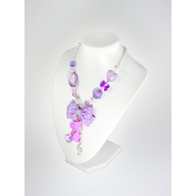 Lavender Musical Cats Necklace