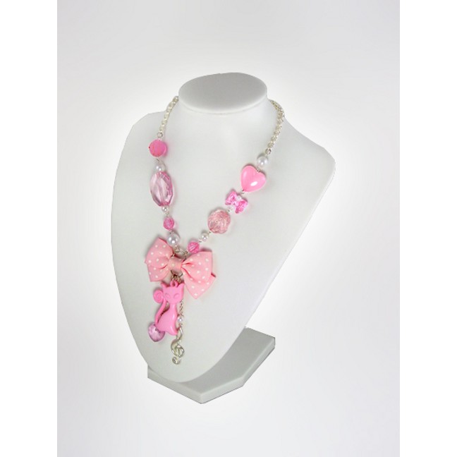 Light Pink Musical Cats Necklace